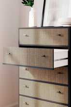 Charlang - Black / Gray - Five Drawer Chest