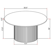 Rowena - Round Sintered Stone Coffee Table - White Faux Marble