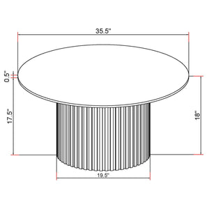 Rowena - Round Sintered Stone Coffee Table - White Faux Marble