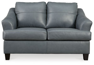 Genoa - Steel - Loveseat - Leather Match