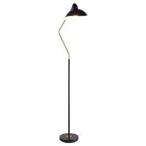 Lucien - Dome Shade Metal Task Floor Lamp - Black