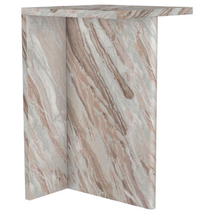 Bowdoin - Genuine Marble Accent Side Table - Gray