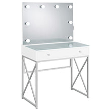 Eliza - Vanity Set With Lighting & Stool - White And Chrome