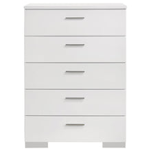 Felicity - 5-Drawer Bedroom Chest - White High Gloss