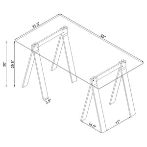 Amaturo - Glass Top Acrylic Writing Desk - Clear