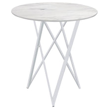 Bexter - Round Faux Marble Bistro Bar Table - Chrome