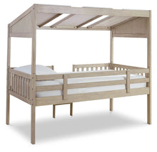 Wrenalyn - White / Brown / Beige - Twin Loft Bed with Roof Panels