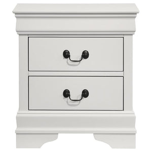 Louis Philippe - 2-Drawer Nightstand Bedside Table - White