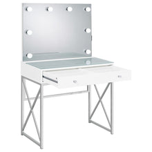 Eliza - Vanity Set With Lighting & Stool - White And Chrome