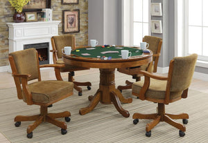 Mitchell - Round Dining And Billiard Poker Game Table - Amber