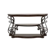 Laney - Scrollwork Entryway Sofa Console Table - Deep Merlot