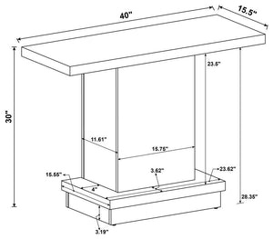 Reston - Engineered Wood Pedestal Console Table - Cappuccino