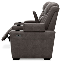 Hyllmont - Gray - Pwr Rec Loveseat/Con/Adj Hdrst