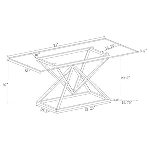 Beaufort - Rectangular Glass Top Dining Table - Chrome