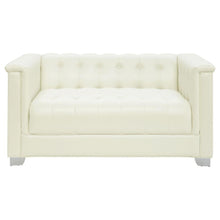 Chaviano - Upholstered Track Arm Loveseat - Pearl White