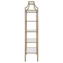 Serena - 5-Shelf Glass Bookshelf - Gold