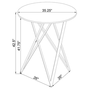 Bexter - Round Faux Marble Bistro Bar Table - Chrome