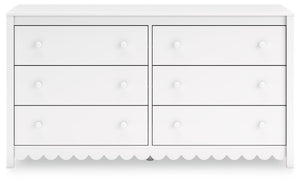 Hallityn - White - Six Drawer Dresser