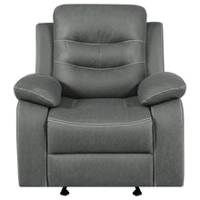 Nova - Upholstered Padded Arm Glider Recliner - Dark Gray