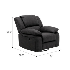 Navaro - Swivel Gliding Recliner - Black Licorice