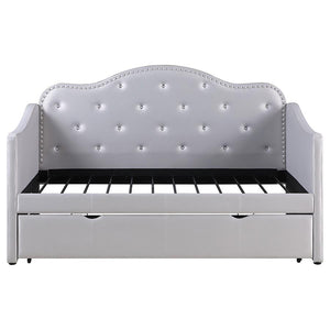 Elmore - Upholstered Twin Daybed With Trundle - Light Gray