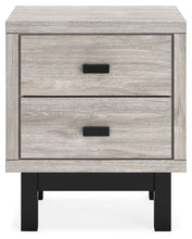 Vessalli - Black / Gray - Two Drawer Nightstand