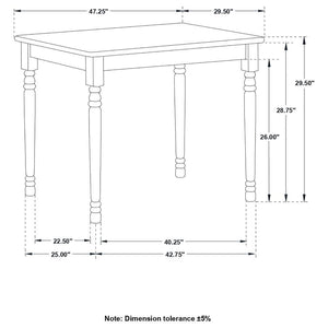 Taffee - Rectangular Solid Wood Dining Table - White