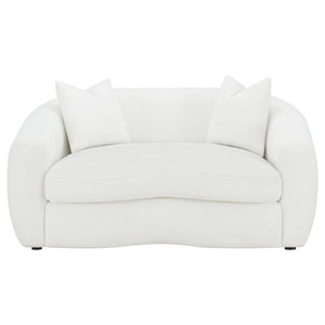 Isabella - Faux Sheepskin Upholstered Loveseat Natural - Ivory