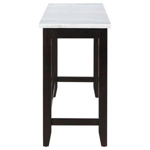 Toby - Rectangular Marble Top Counter Height Table - Espresso And White