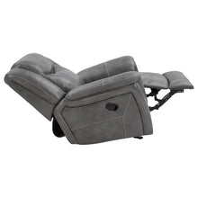 Conrad - Upholstered Padded Arm Glider Recliner - Gray