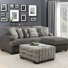 Berlin - 2 Piece Sectional - Gray Herringbone & Sanded Microfiber - Fabric