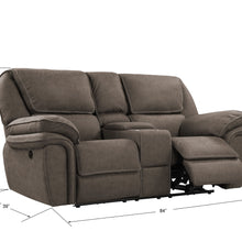 Allyn - Power Console Loveseat - Gray Taupe