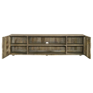 Keese - 2 Door Wood TV Stand Media Console - Mango Brown