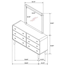 Robyn - 6-Drawer Dresser With Mirror - Dark Walnut