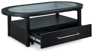 Winbardi - Black - Oval Cocktail Table