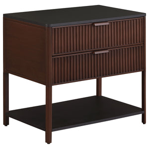 Zimmerlee - 2-Drawer Side Table with Shelf - Rust Brown