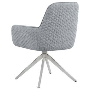 Abby - Fabric Upholstered Swivel Dining Arm Chair - Light Gray