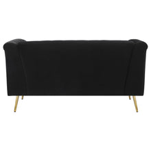 Holly - Upholstered Tuxedo Arm Tufted Loveseat - Black