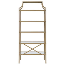 Serena - 5-Shelf Glass Bookshelf - Gold