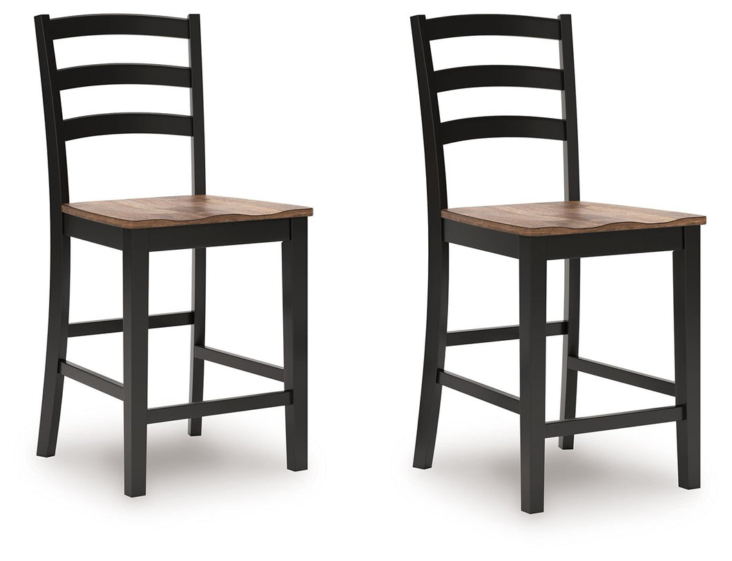 Wildenauer - Brown / Black - Barstool (Set of 2)