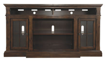 Roddinton - Dark Brown - XL TV Stand W/Fireplace Option