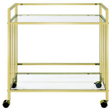 Cara - 2-tier Rectangular Glass Shelf Metal Bar Cart