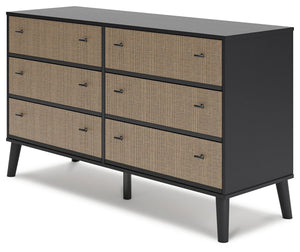 Charlang - Black / Gray - Six Drawer Dresser