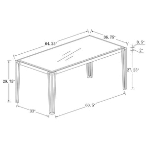 Pauline - Rectangular Glass Top Dining Table - Chrome