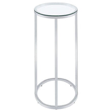 Kyle - Oval Glass Top C-Shaped Sofa Side Table - Chrome