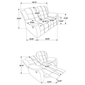 Rodman - Upholstered Padded Arm Reclining Loveseat - Olive Brown