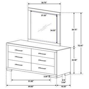 Jessica - 6-Drawer Dresser With Mirror