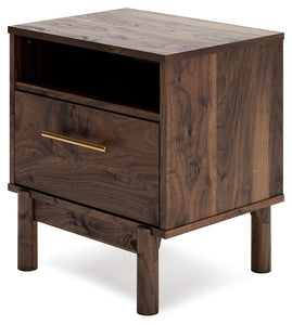 Calverson - Mocha - One Drawer Night Stand - Medium