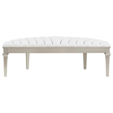 Evangeline - Curved Fabric Upholstered Bench - Silver Oak