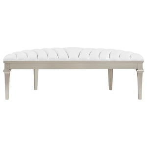 Evangeline - Curved Fabric Upholstered Bench - Silver Oak